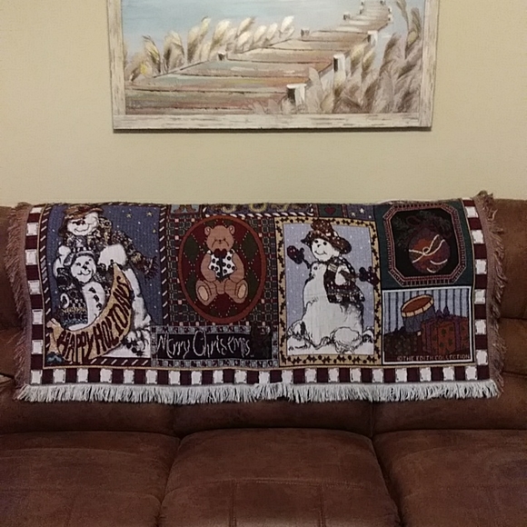 Goodwin Weavers Edith Collection Holiday Fringe Throw Blanket 48.5 x 58 - Picture 2 of 13